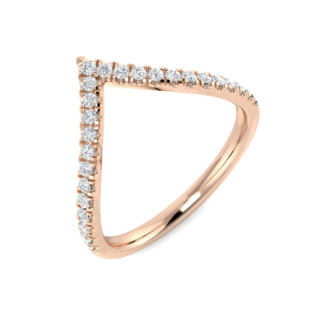 Wishbone Diamond Ring 0.22ct–0.41ct – SR4919 – 18k Rose Gold