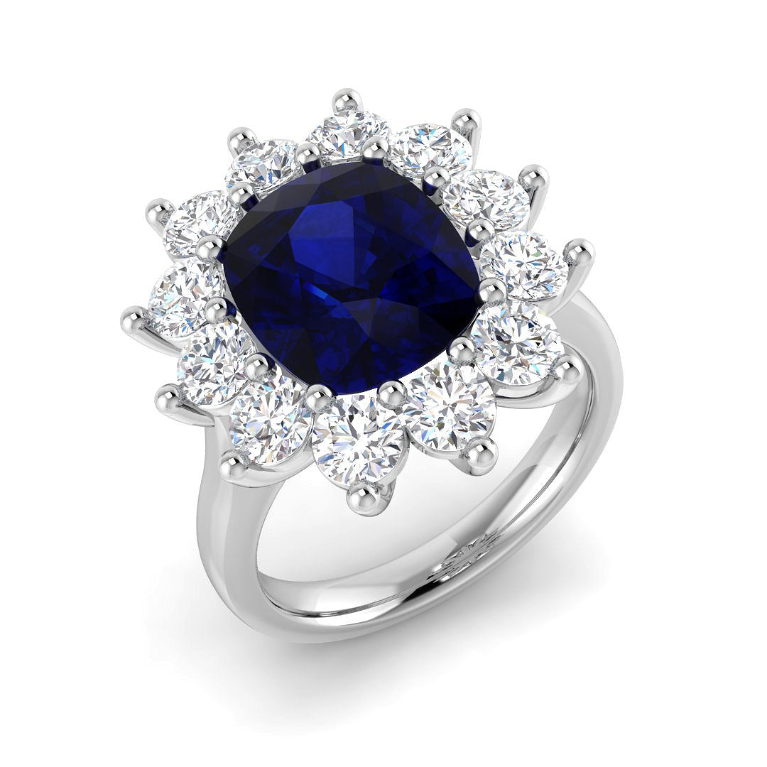 Cluster Diamond Ring 1.23ct–7.3ct – SL9878~BS – 18k White Gold