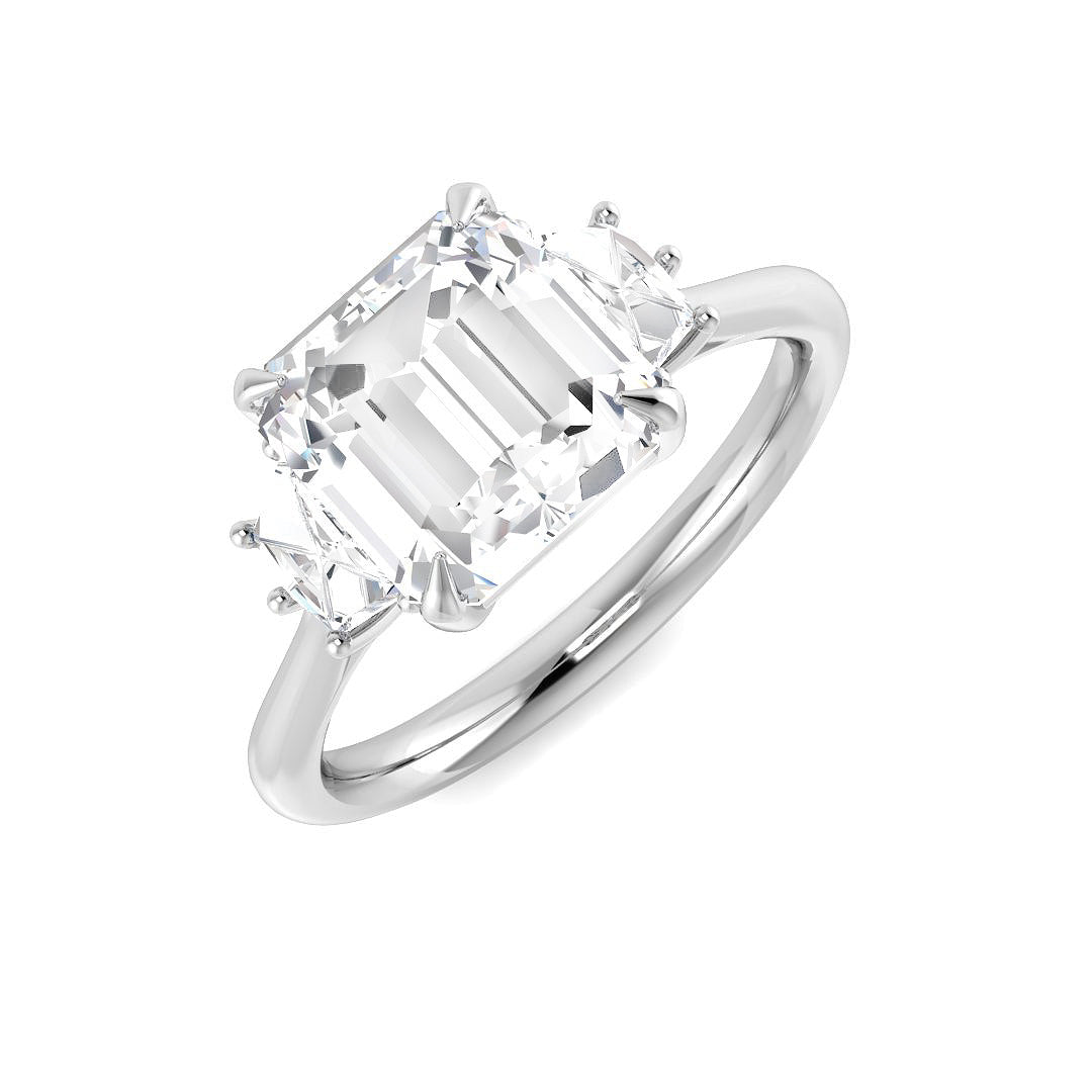 Three Stone Lab-Grown Diamond Ring 2.36ct–3.4ct – SR6984 – 18k White Gold