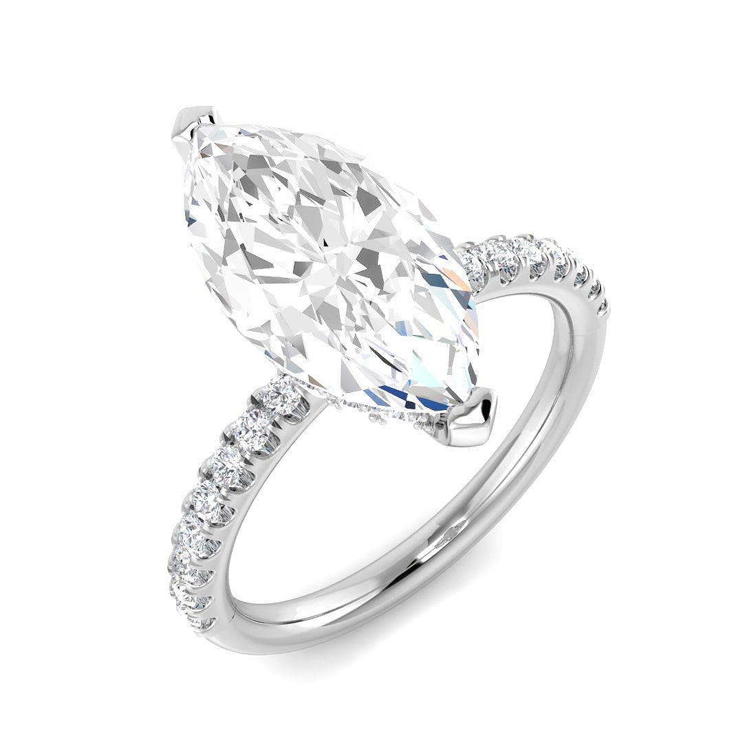 Engagement Lab-Grown Diamond Ring 1.02ct–5.58ct – SR5819 – 18k White Gold