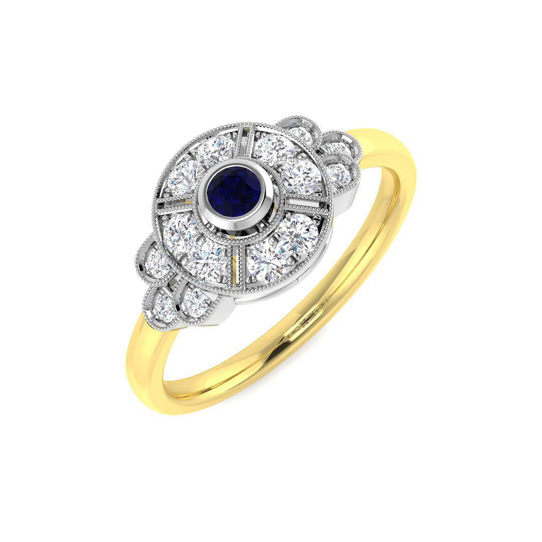 Vintage Diamond Ring 0.34ct – SR4705~BS – 18k Yellow Gold