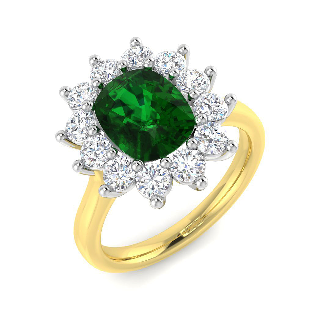 Cluster Diamond Ring 2.93ct–5.48ct – SL9378~EM – 18k Yellow Gold