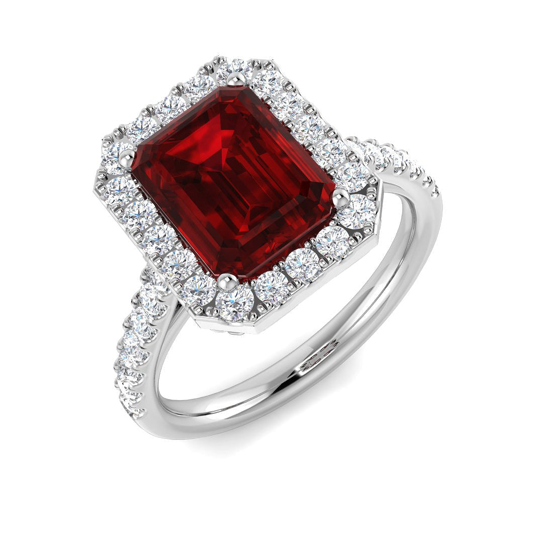 Ruby Diamond Ring 2.17ct–6.77ct – SR455~RY – 18k White Gold