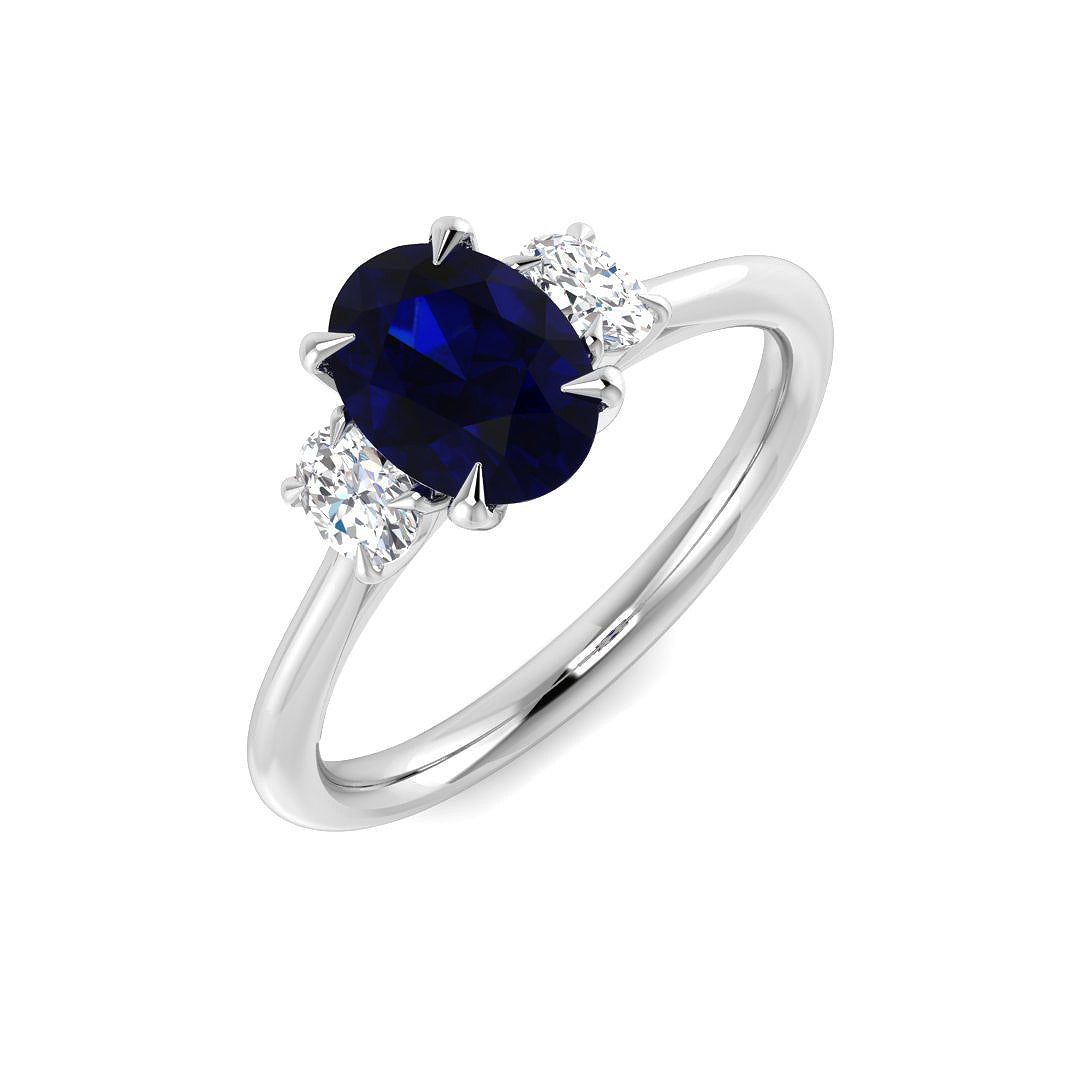Ruby Lab-Grown Diamond Ring 1.25ct–1.28ct – SR2850 – 18k White Gold