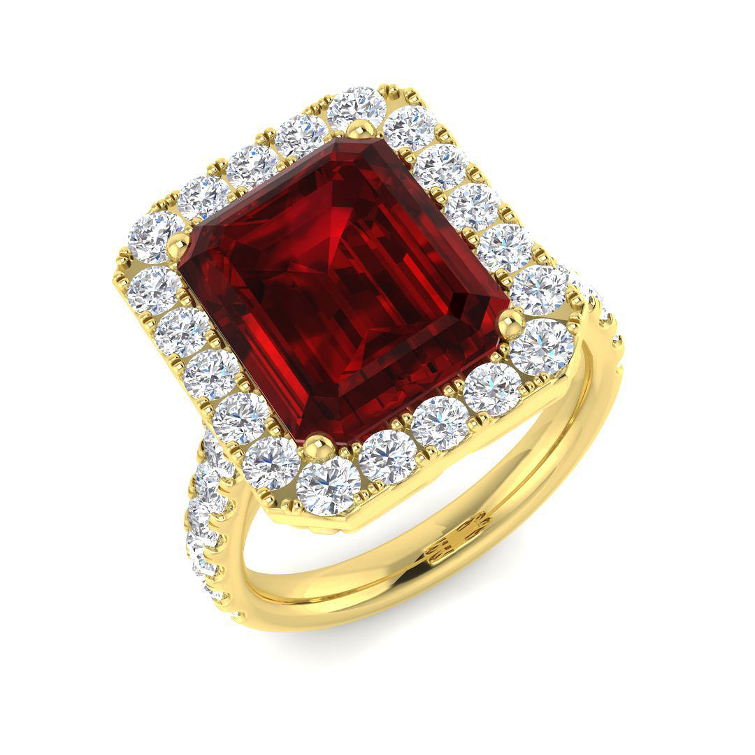 Ruby Diamond Ring 2.17ct–6.77ct – SR455~RY – 18k Yellow Gold