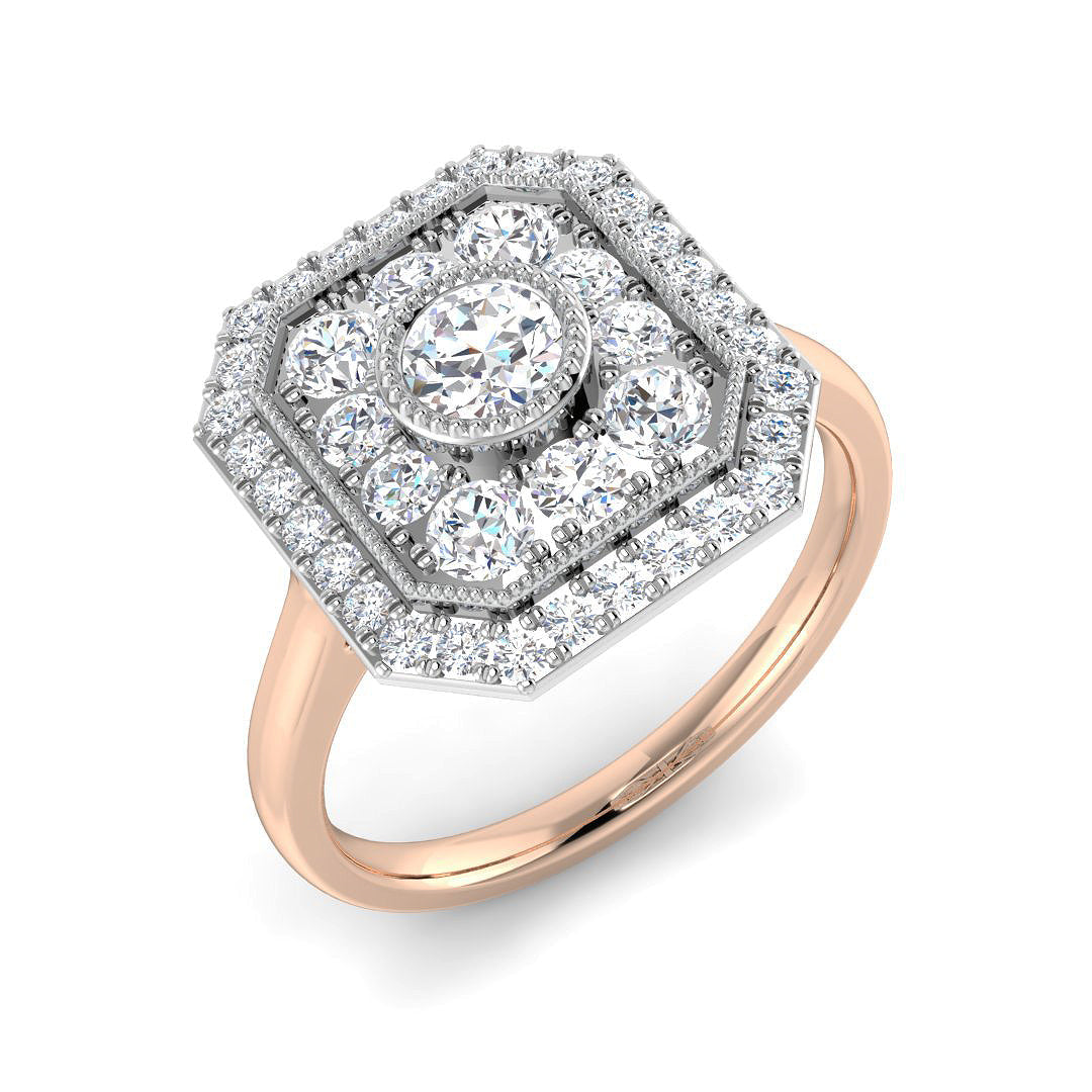 Vintage Diamond Ring 0.39ct–1.07ct – SL8503 – 18k Rose Gold