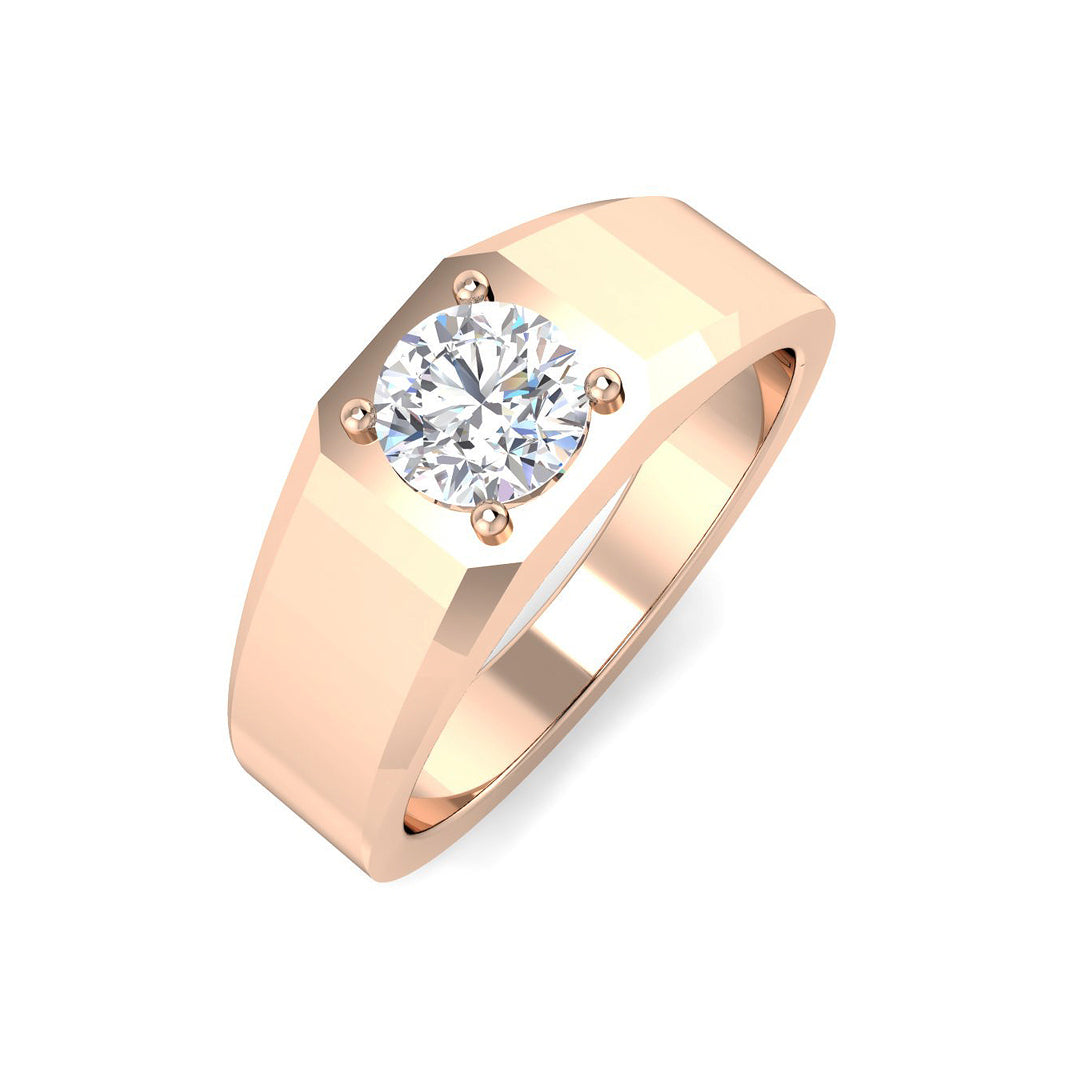 Signet Lab-Grown Diamond Ring 1.03ct–2.02ct – SR5067 – 18k Rose Gold