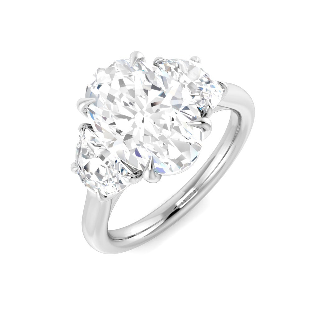 Three Stone Lab-Grown Diamond Ring 1.89ct–3.48ct – SR6236 – 18k White Gold