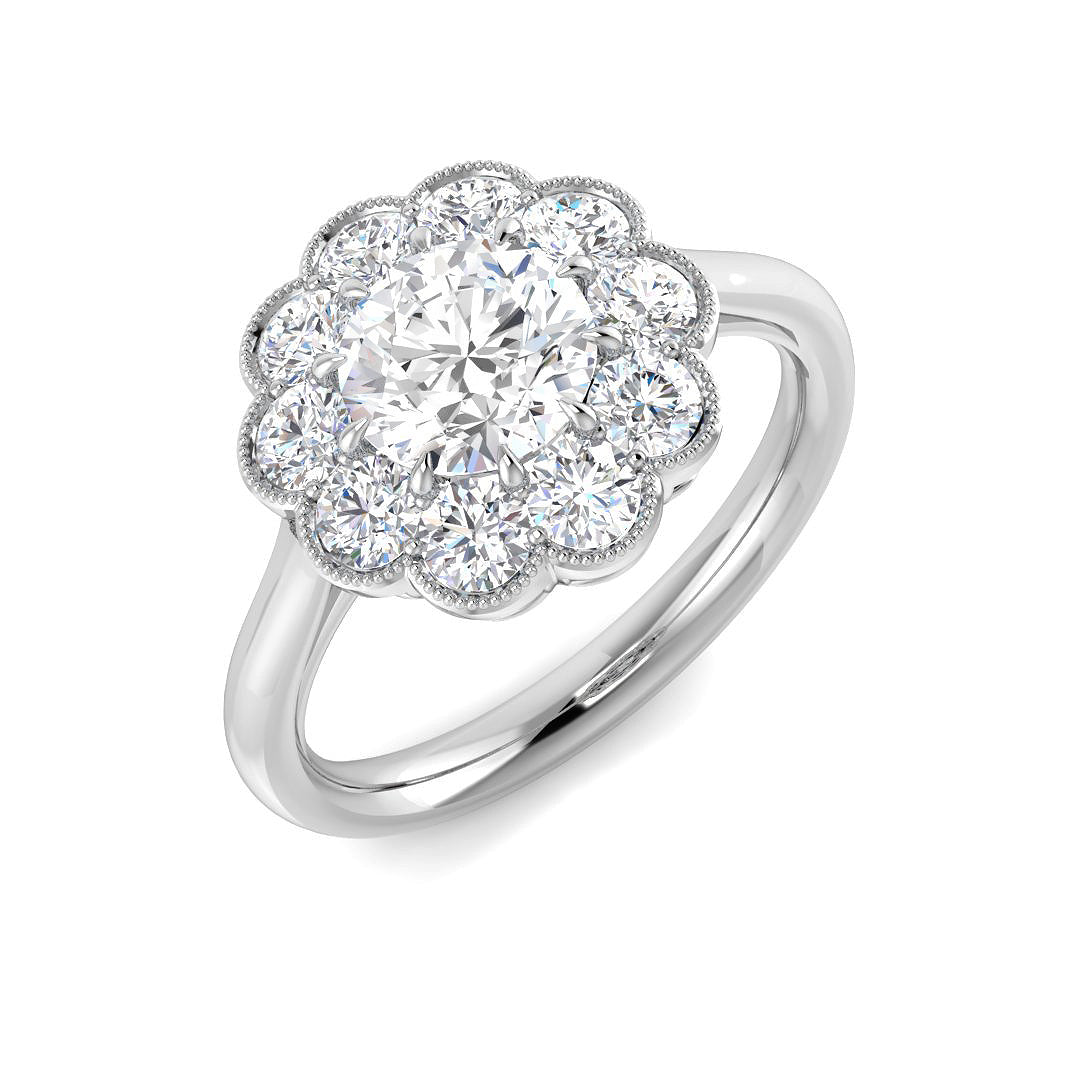 Cluster Lab-Grown Diamond Ring 1.78ct–3.23ct – SR5029 – 18k White Gold