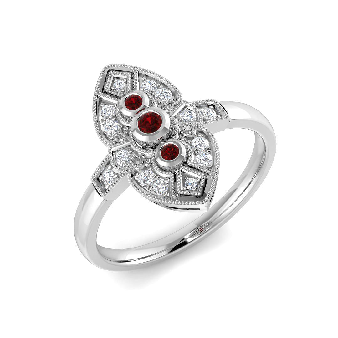 Vintage Diamond Ring 0.21ct – SR4706~RY – 18k White Gold