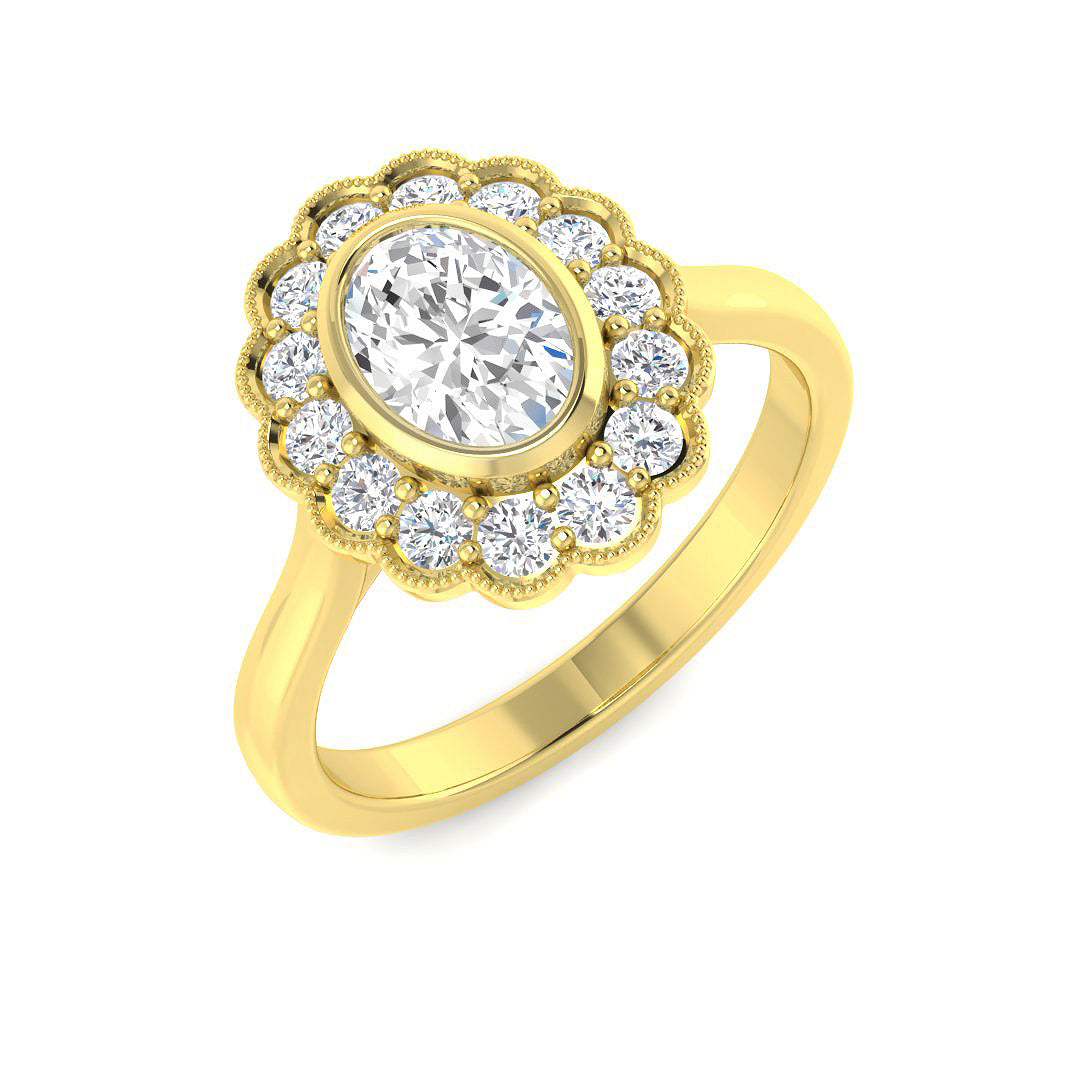 Vintage Lab-Grown Diamond Ring 1.1ct – SR5079 – 18k Yellow Gold