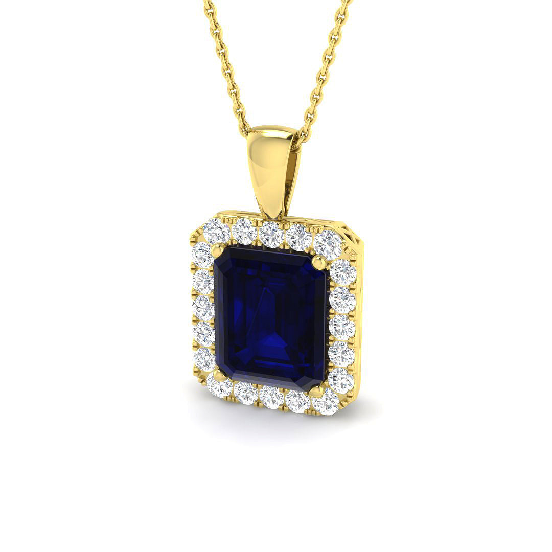 Blue Sapphire Diamond Ring 0.85ct–7.16ct – SP6667~BS – 18k Yellow Gold
