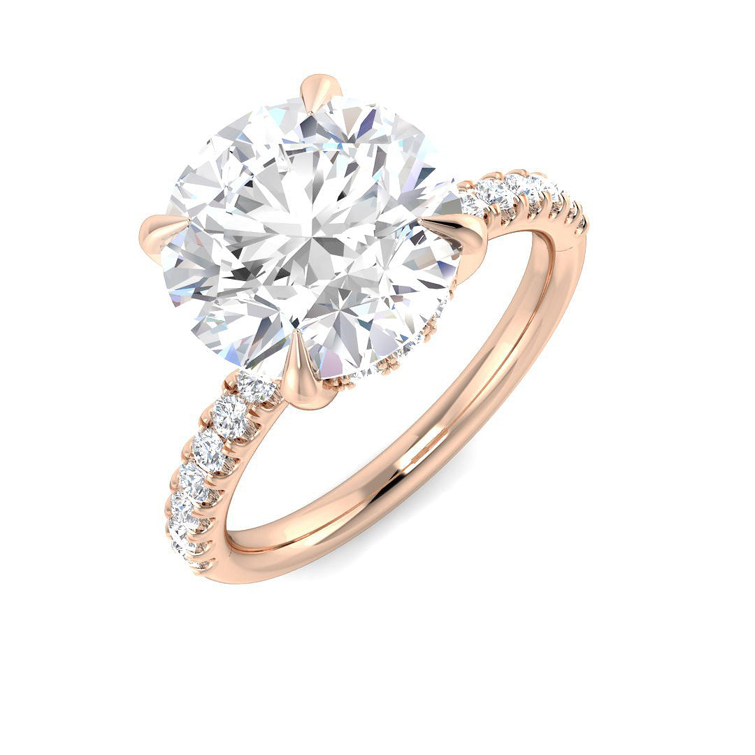 Engagement Lab-Grown Diamond Ring 4.39ct–4.43ct – SR5839 – 18k Rose Gold