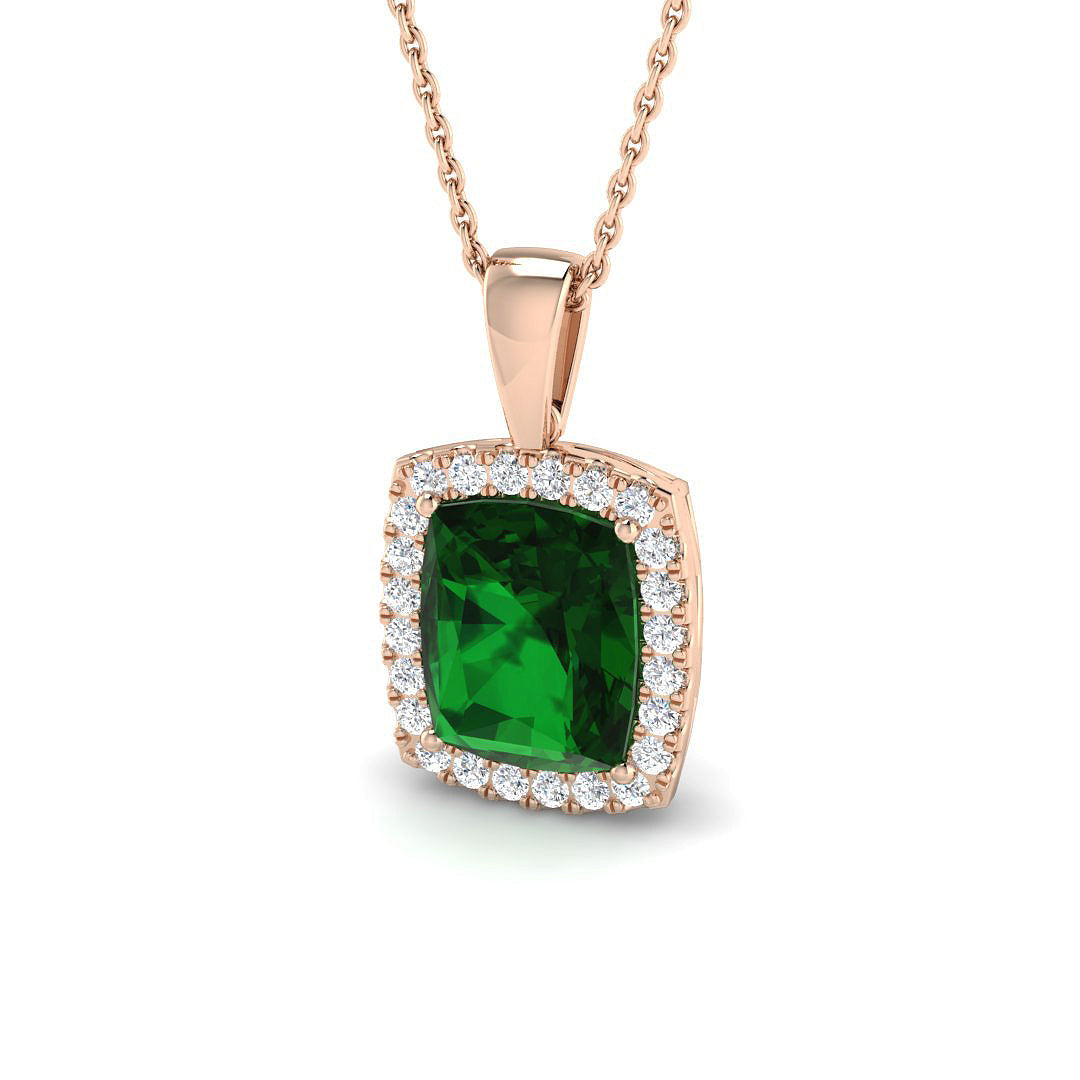 Emerald Lab-Grown Diamond Ring 2.64ct–3.96ct – SP6670~EM – 18k Rose Gold