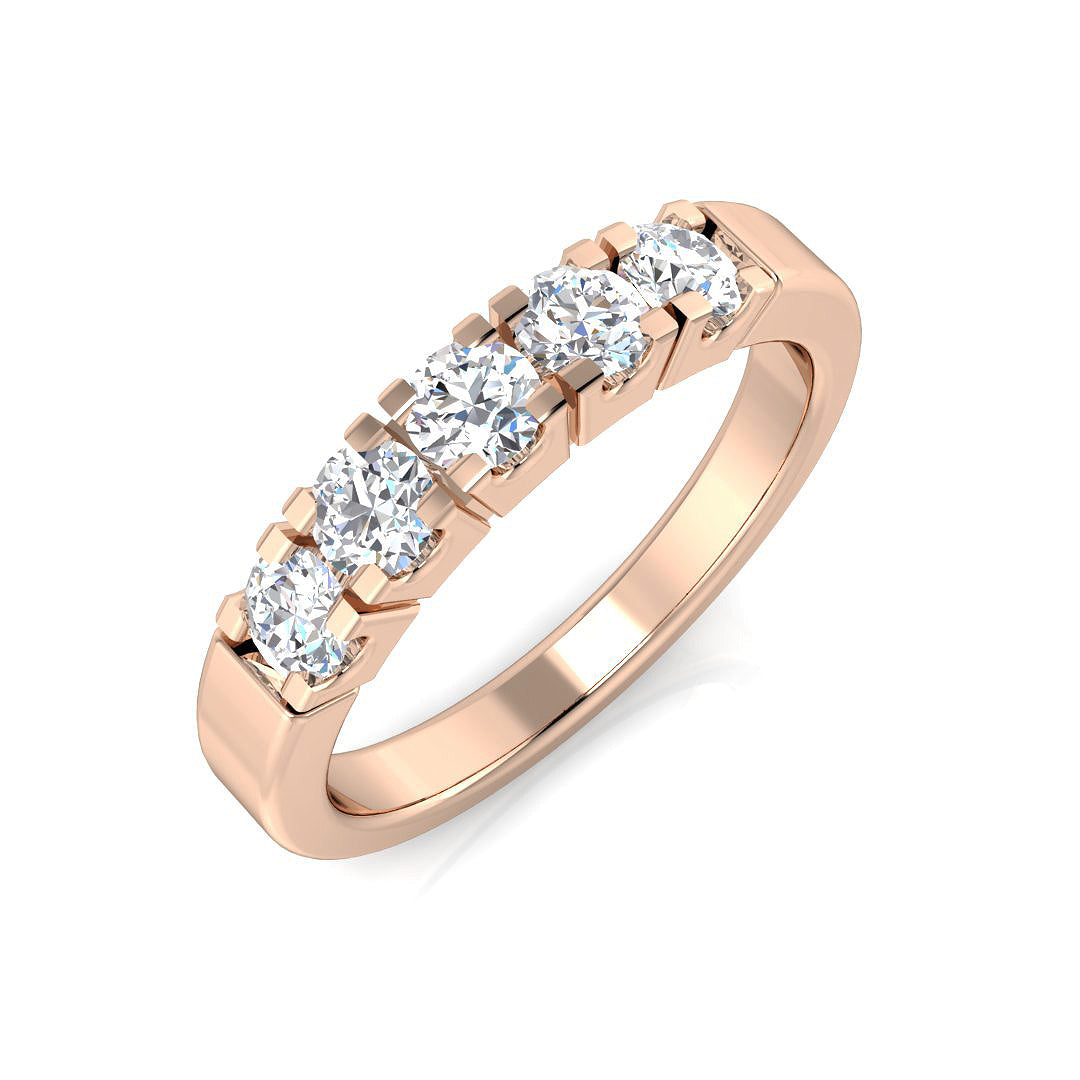 Five Stone Diamond Ring 0.49ct–0.68ct – SL8735 – 18k Rose Gold