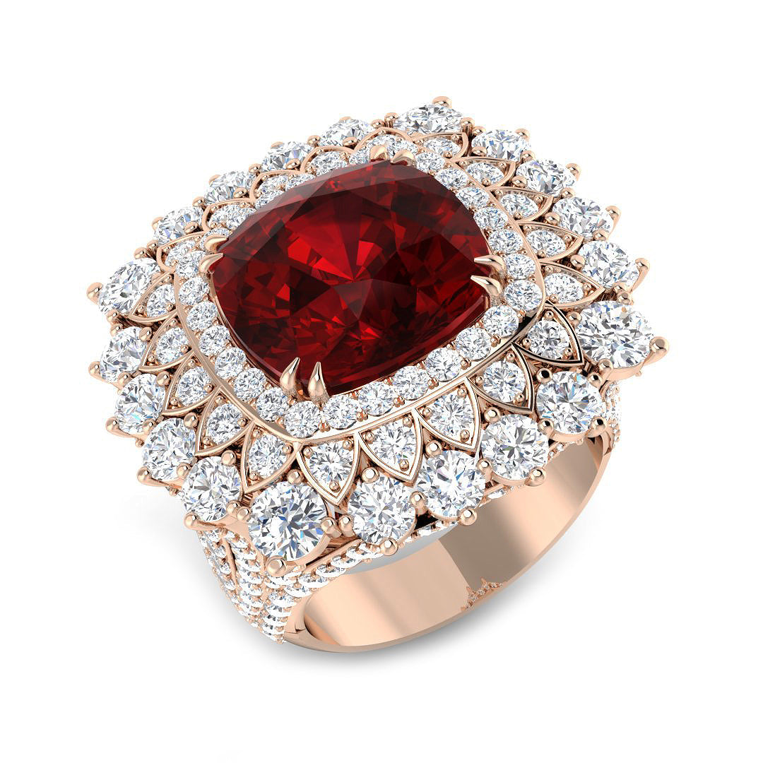 Fancy Lab-Grown Diamond Ring 13.87ct – SR4363~RY – 18k Rose Gold