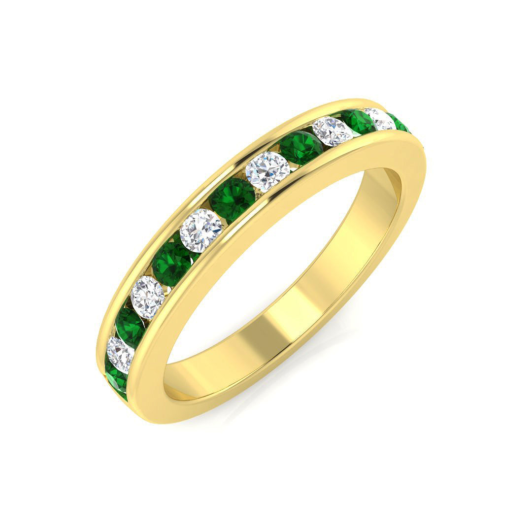 Half Eternity Diamond Ring 0.4ct–0.73ct – BJR0131~EM – 18k Yellow Gold