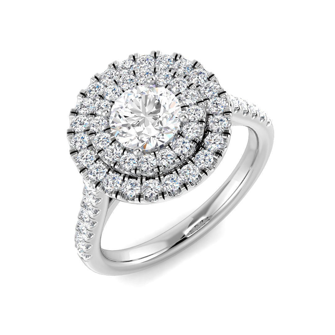 Halo Lab-Grown Diamond Ring 1.43ct–1.75ct – SR954 – 18k White Gold