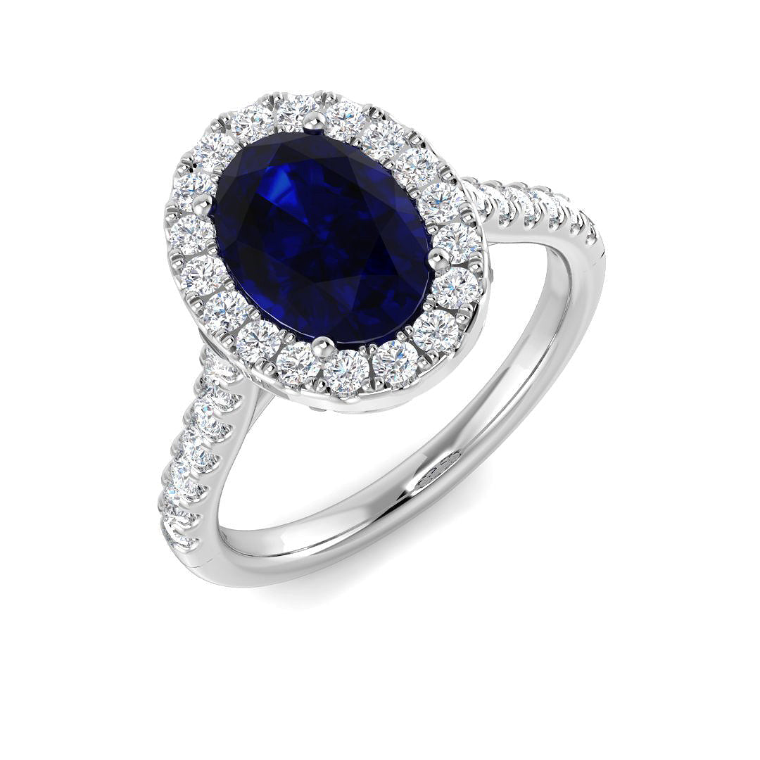 Halo Diamond Ring 0.82ct–2.36ct – SR54~BS – 18k White Gold