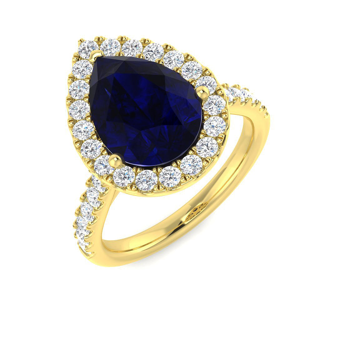 Blue Sapphire Diamond Ring 1.54ct–4.86ct – SR21~BS – 18k Yellow Gold