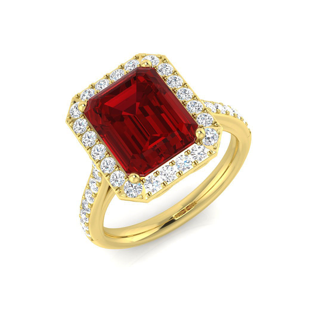 Ruby Diamond Ring 2.17ct–6.77ct – SR455~RY – 18k Yellow Gold