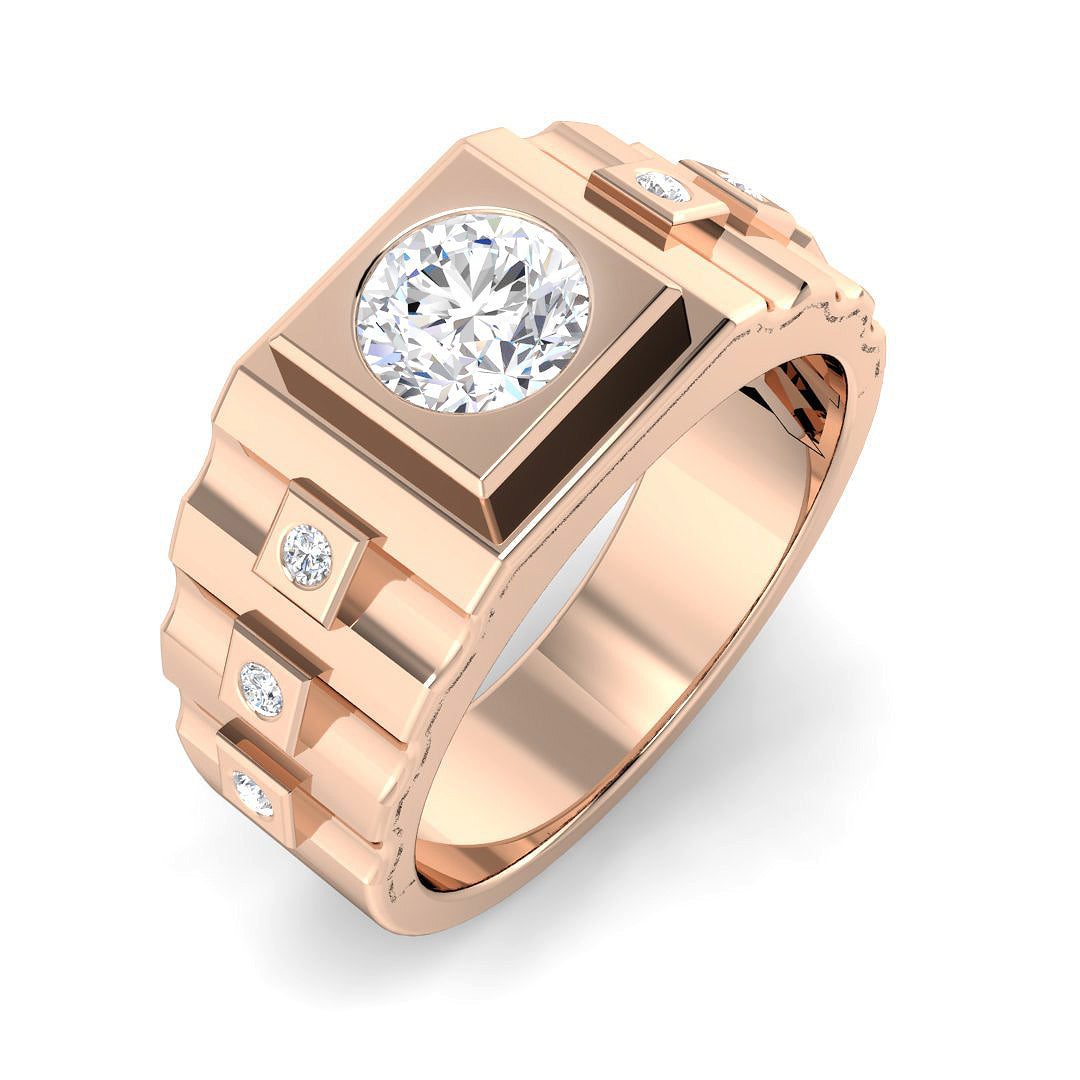 Signet Lab-Grown Diamond Ring 1.13ct–1.16ct – SR5601 – 18k Rose Gold