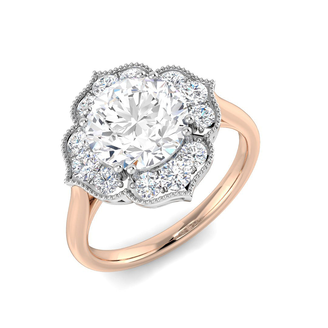 Vintage Diamond Ring 1.39ct–3.57ct – SR7356 – 18k Rose Gold