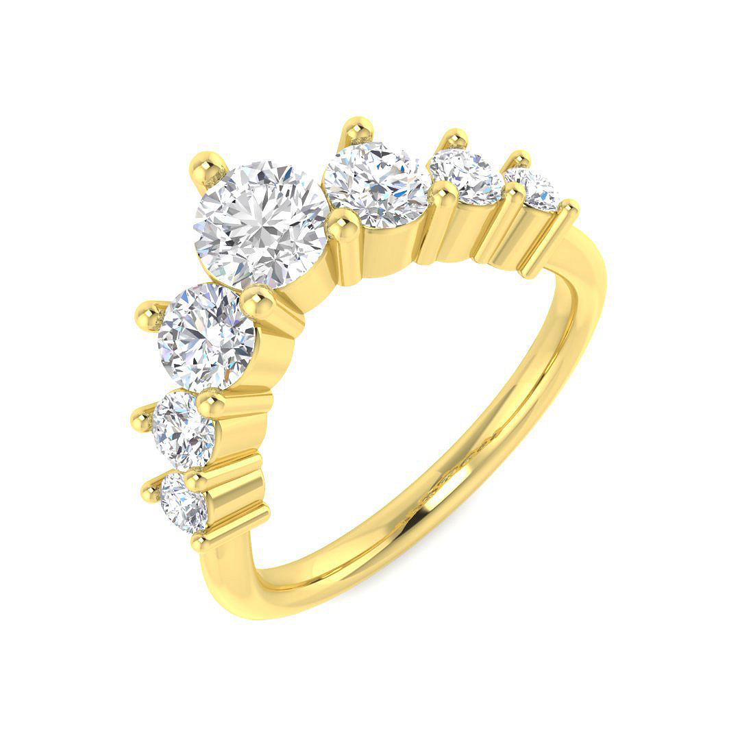 Wishbone Diamond Ring 0.47ct–1.34ct – SR3642 – 18k Yellow Gold