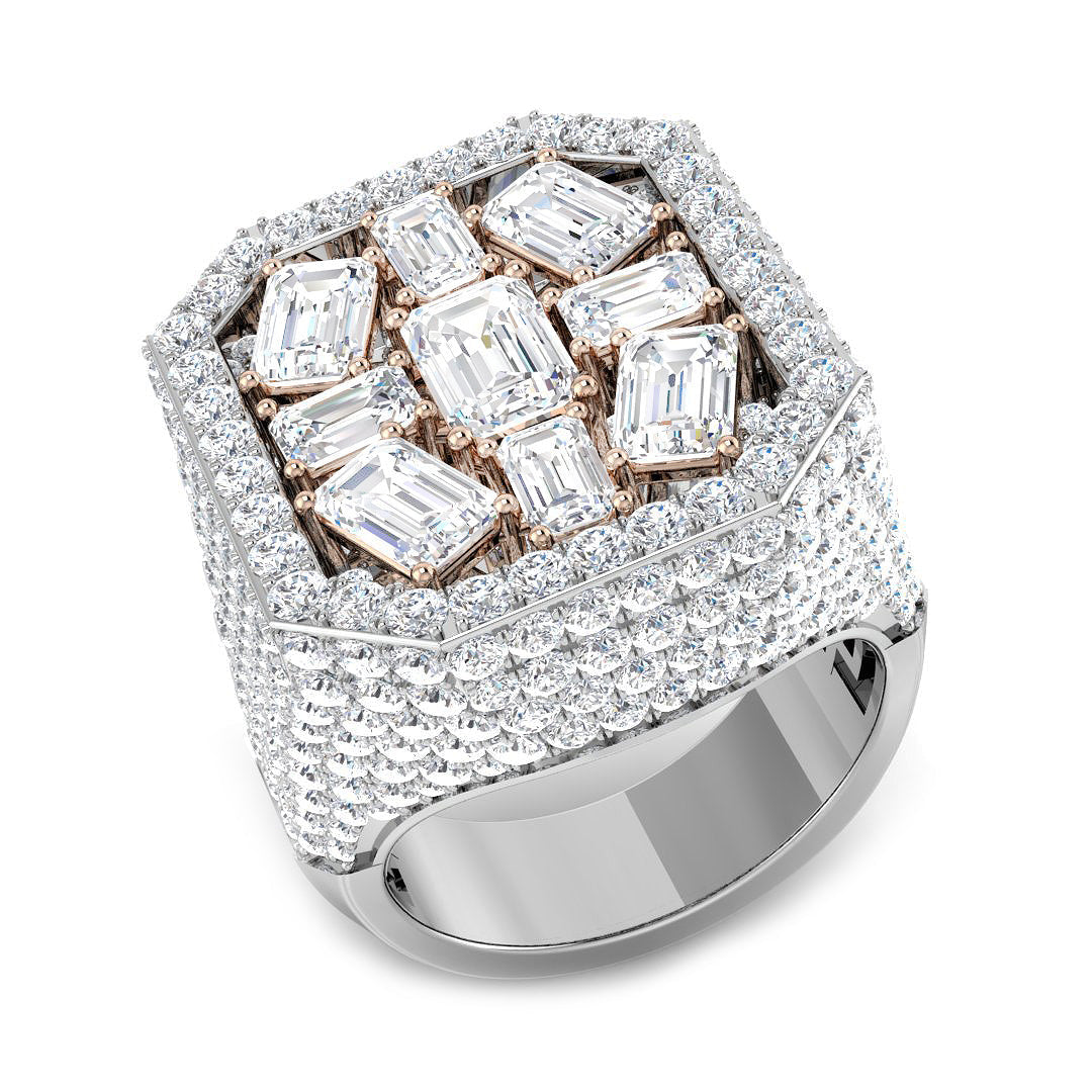 Baguette & Brilliant Lab-Grown Diamond Ring 11.8ct – SR6570 – 9k Two Tone Gold