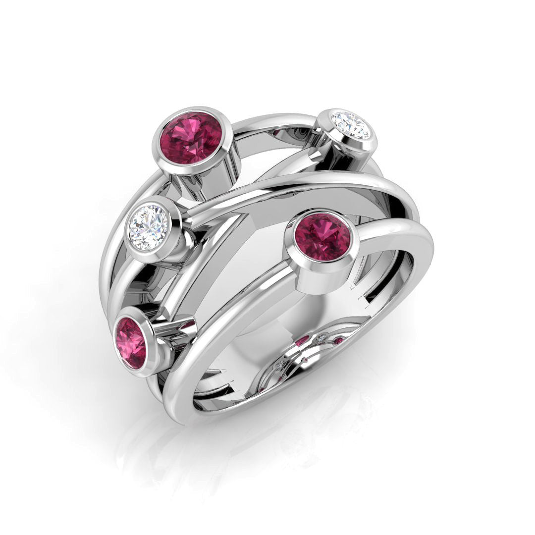 Bubble Diamond Ring 0.74ct – SR2170~PKT – 18k White Gold