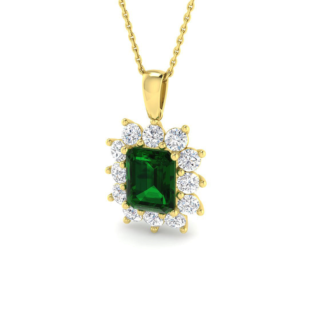 Emerald Lab-Grown Diamond Ring 3.54ct–6.76ct – SP6661~EM – 18k Yellow Gold