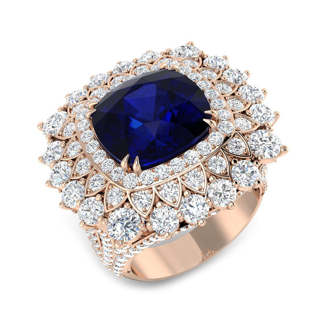 Fancy Lab-Grown Diamond Ring 13.9ct – SR4363~BS – 18k Rose Gold