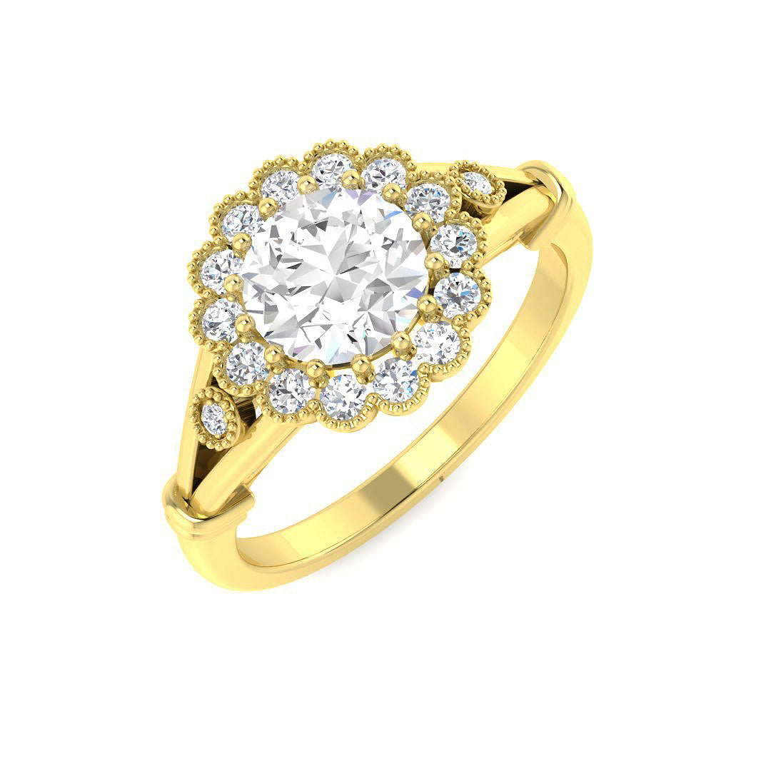 Vintage Diamond Ring 1.21ct–3.76ct – SR7352 – 18k Yellow Gold