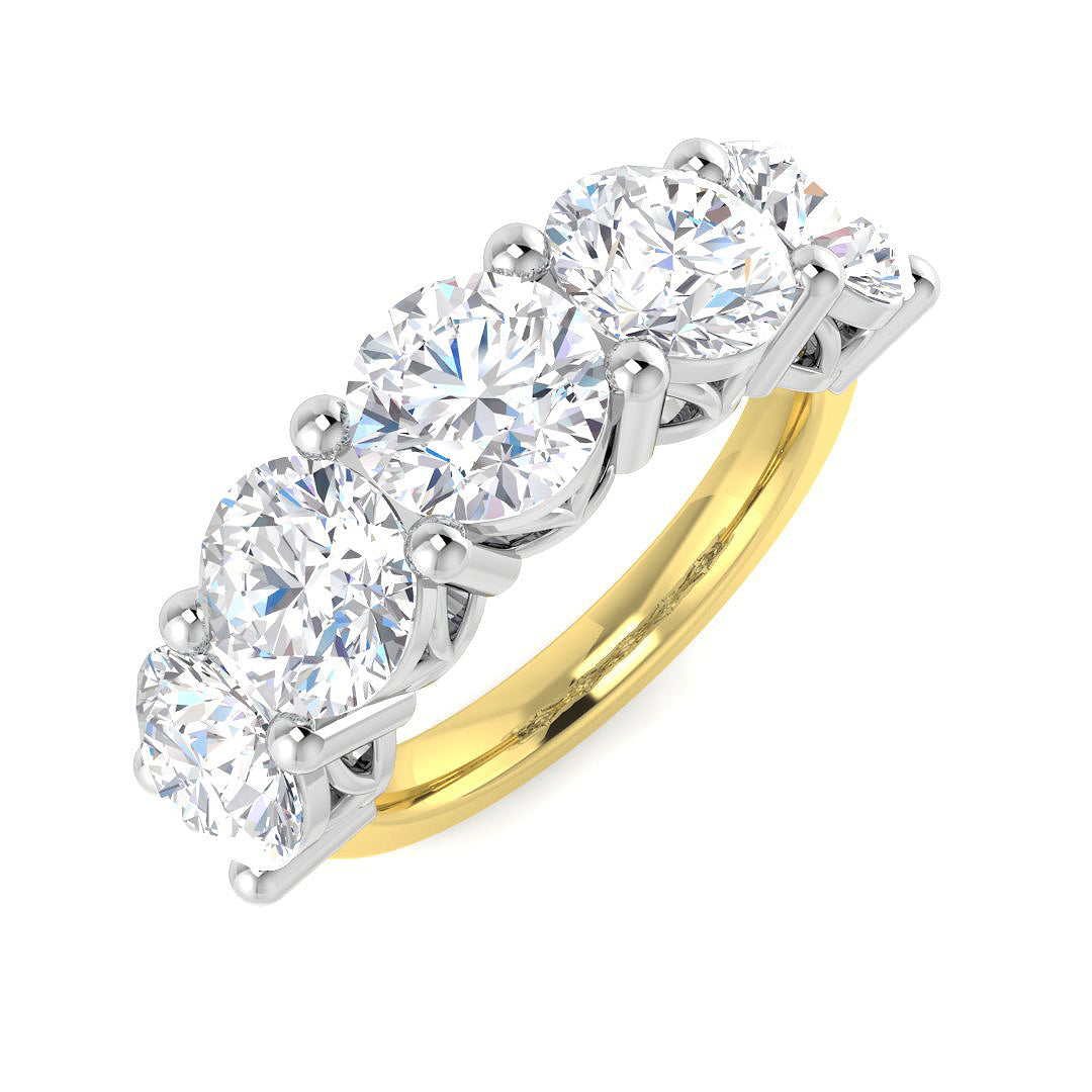 Five Stone Lab-Grown Diamond Ring 5.08ct – SR5497 – 18k Yellow Gold