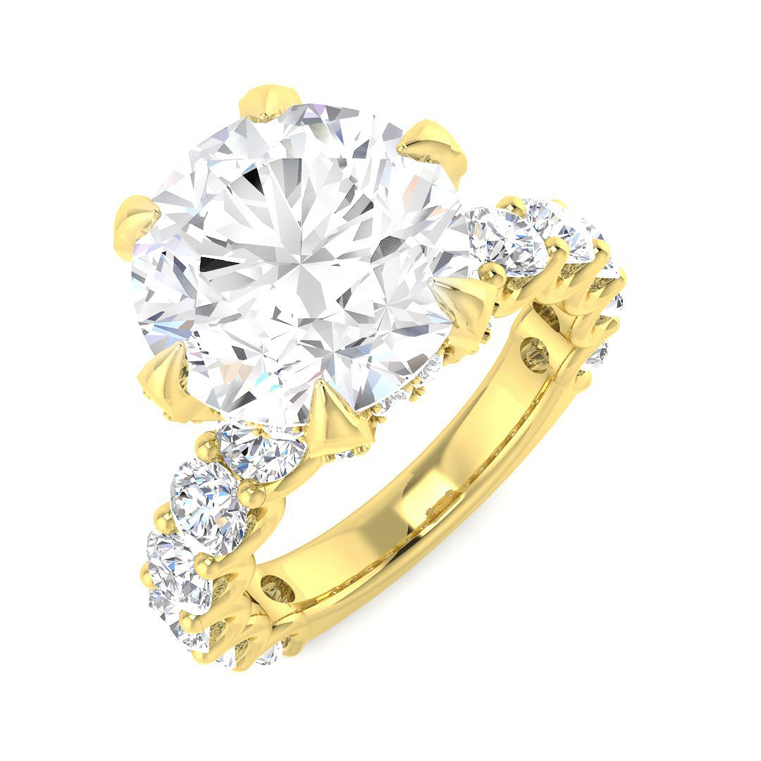 Engagement Lab-Grown Diamond Ring 3.77ct–7.87ct – SR4678 – 18k Yellow Gold