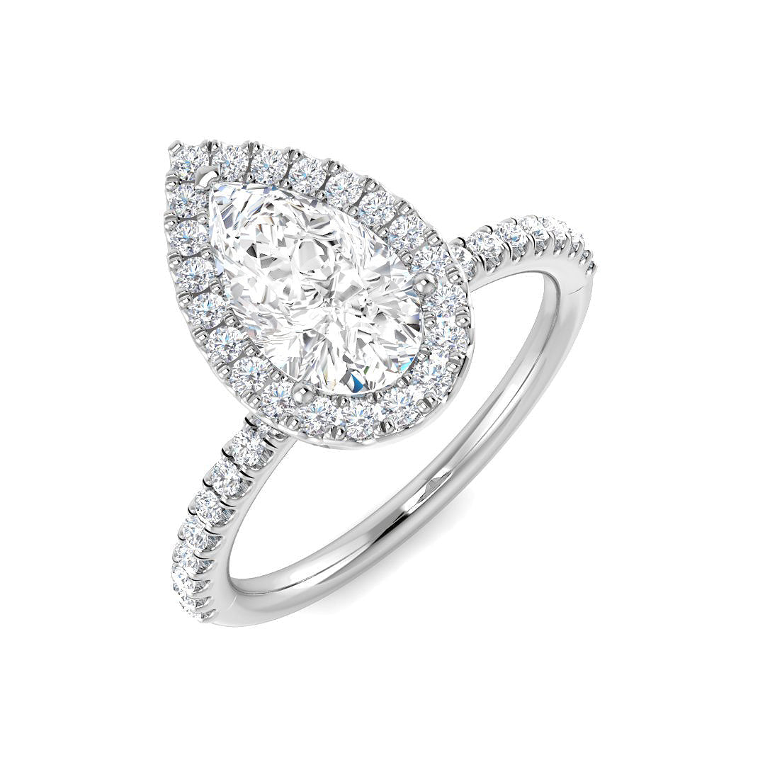 Halo Diamond Ring 0.55ct–5.71ct – SR530 – 18k White Gold