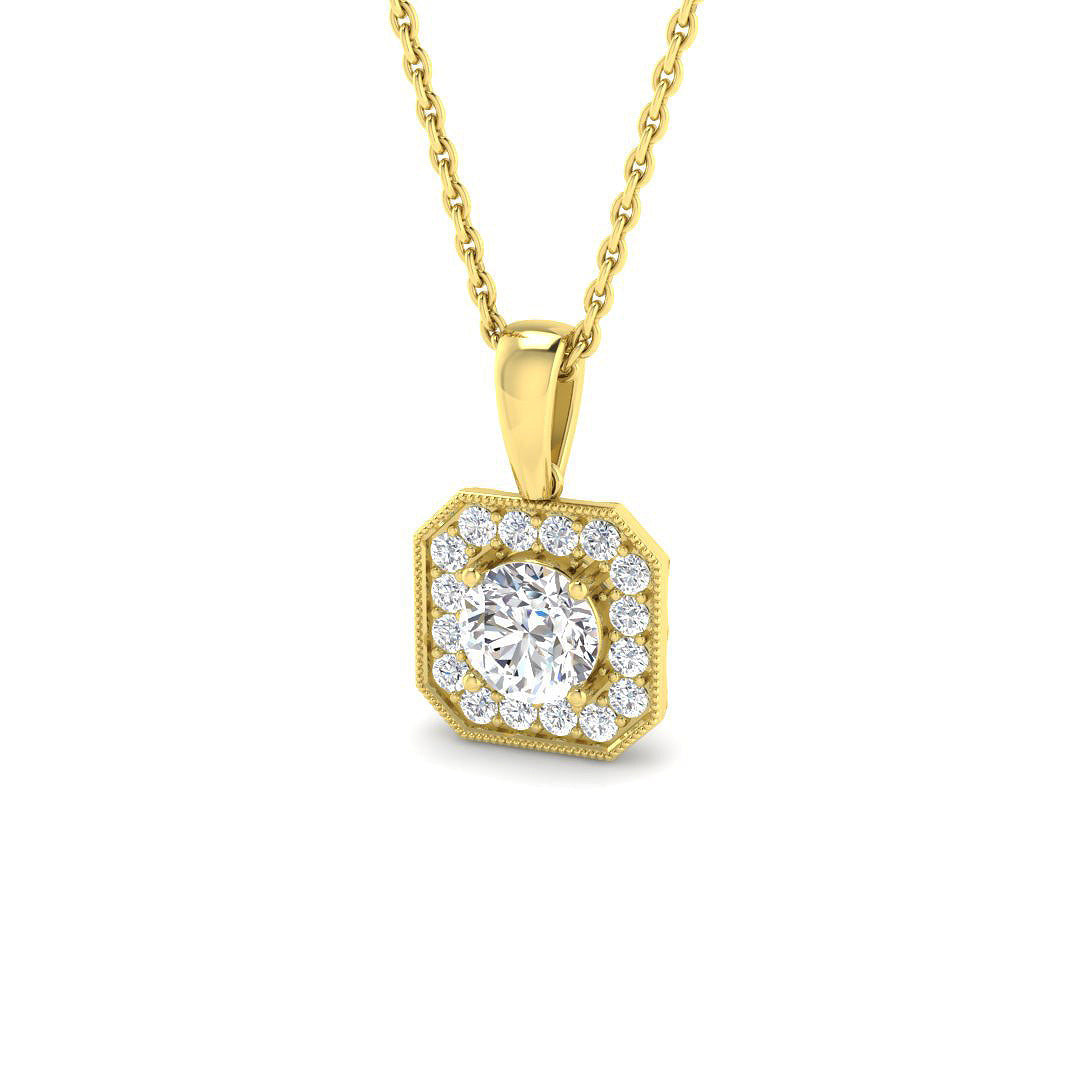 Halo Diamond Ring 0.65ct – SP7057 – 18k Yellow Gold