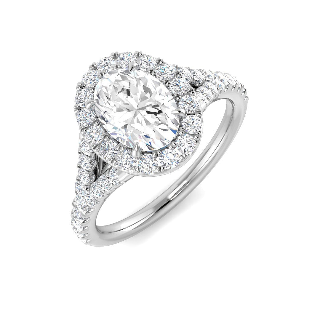 Halo Lab-Grown Diamond Ring 1.16ct–4.78ct – SR3784 – 18k White Gold