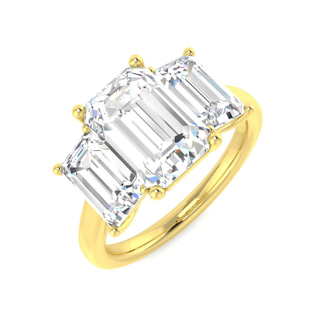 Three Stone Lab-Grown Diamond Ring 5.04ct – SR5511 – 18k Yellow Gold