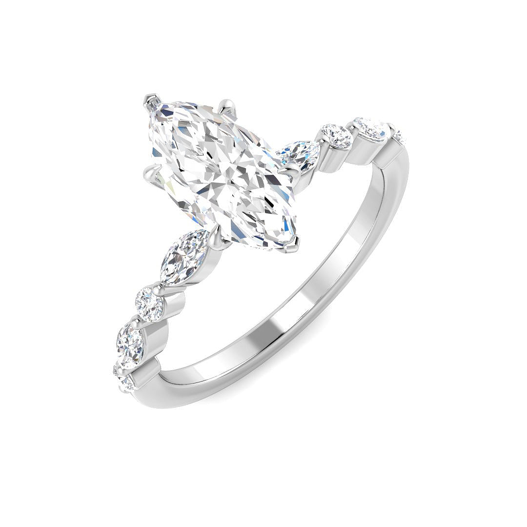 Engagement Lab-Grown Diamond Ring 1.39ct–1.44ct – SR6805 – 18k White Gold