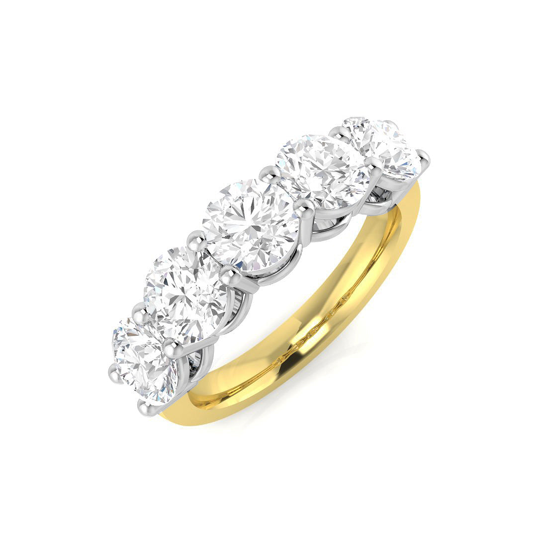 Five Stone Diamond Ring 3.08ct–3.2ct – SR377 – 18k Yellow Gold