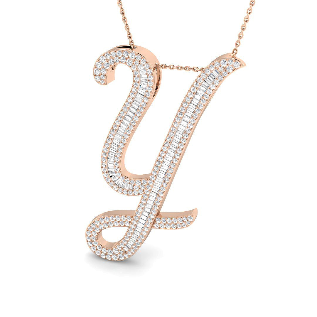 Initials Diamond Ring 1.69ct–2.64ct – SP5867-Y – 18k Rose Gold