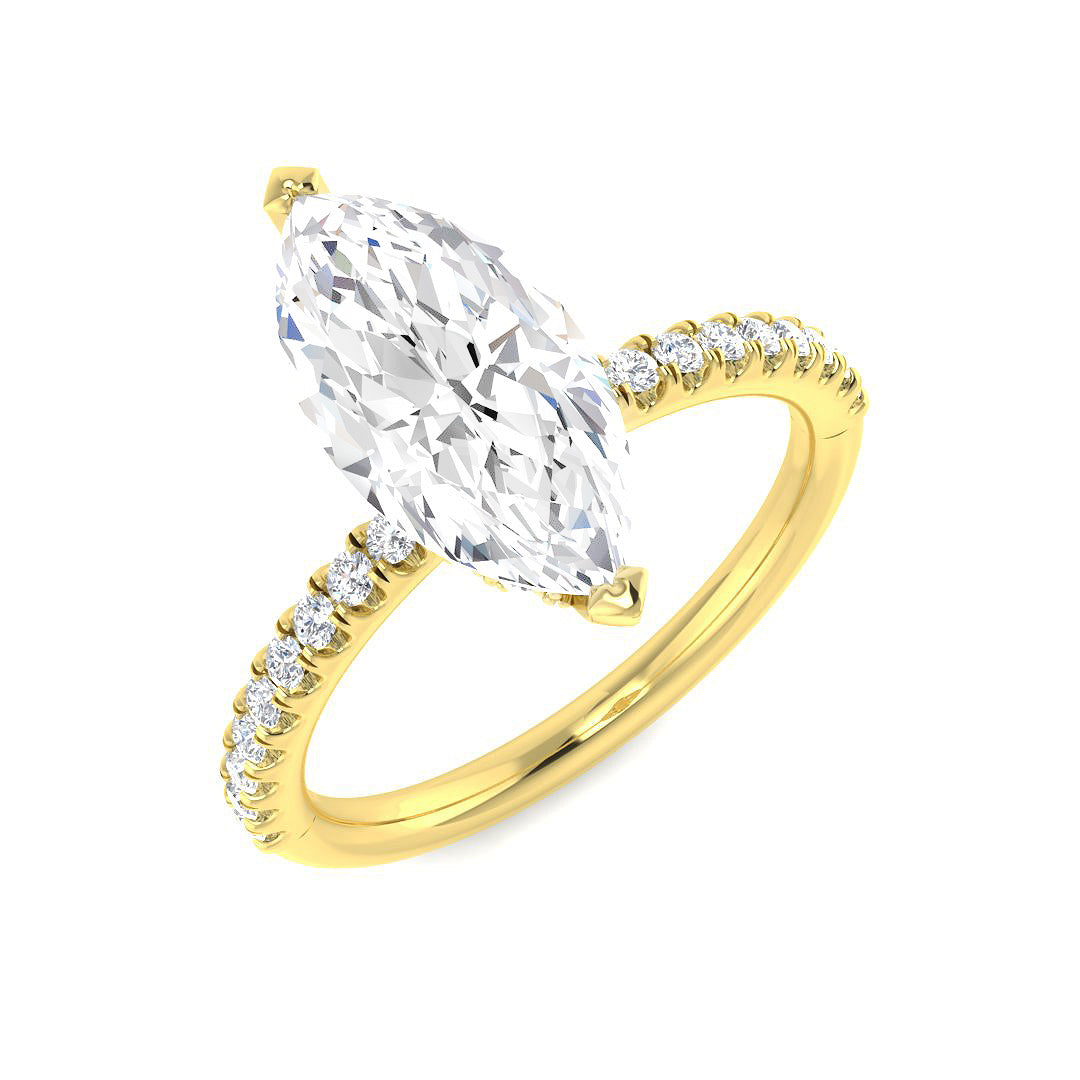 Engagement Lab-Grown Diamond Ring 1.02ct–5.58ct – SR5819 – 18k Yellow Gold