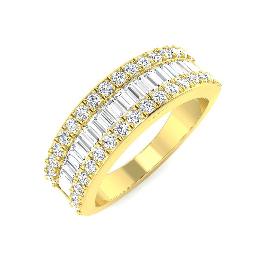 Baguette & Brilliant Diamond Ring 1.0ct – SR5373 – 18k Yellow Gold