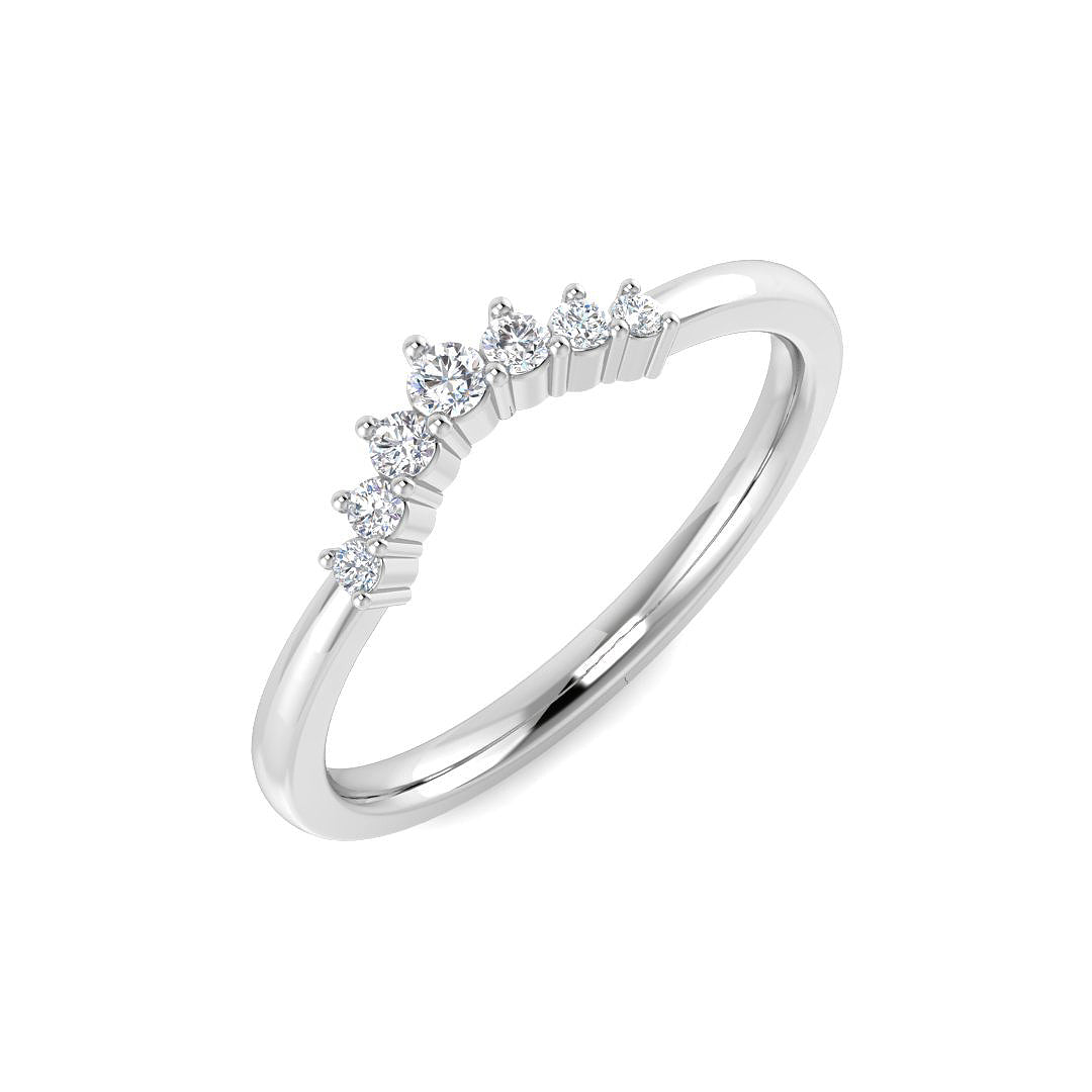 Wishbone Diamond Ring 0.12ct – SR6256 – 18k White Gold