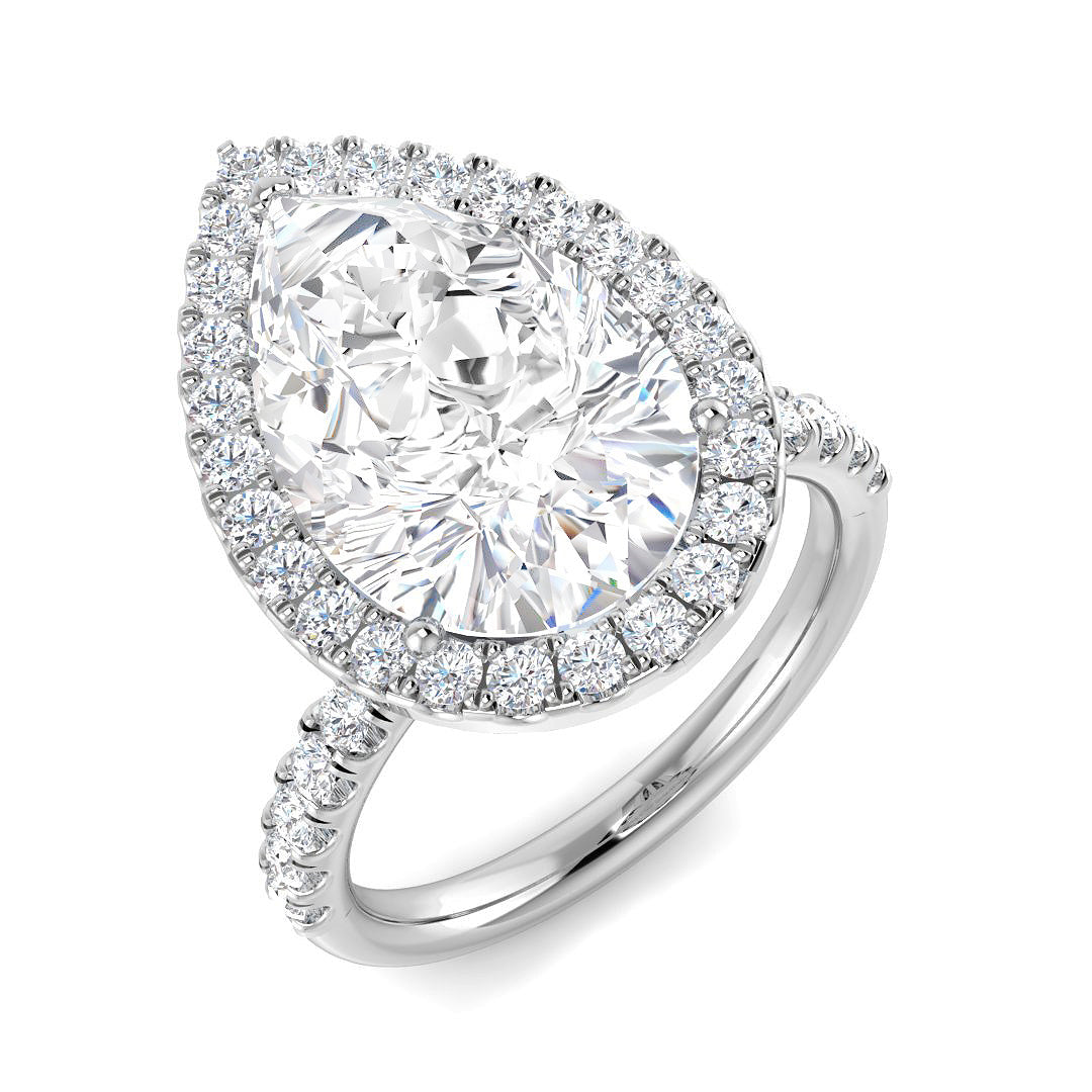 Halo Diamond Ring 0.55ct–5.71ct – SR530 – 18k White Gold