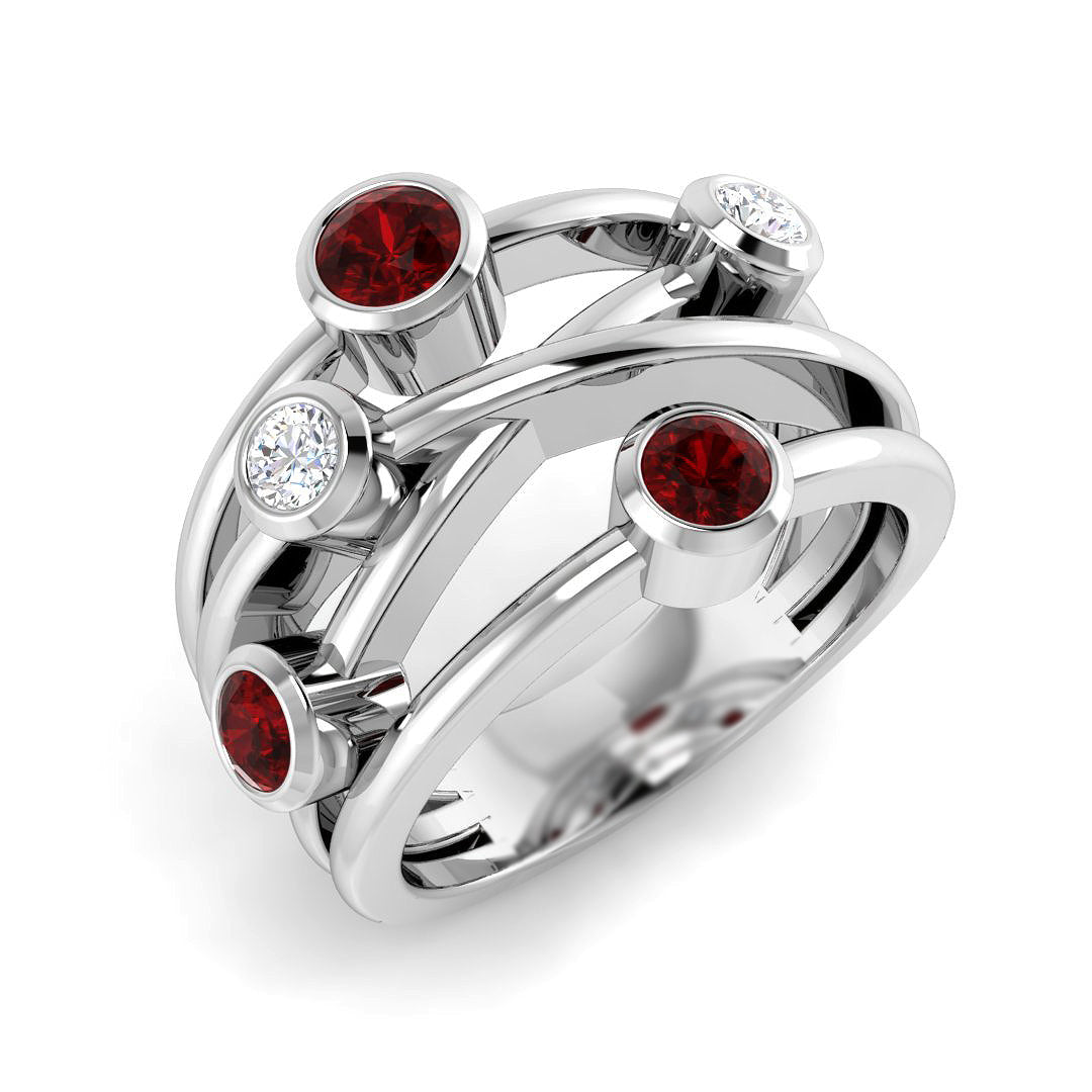 Bubble Diamond Ring 0.73ct – SR2170~RY – 18k White Gold
