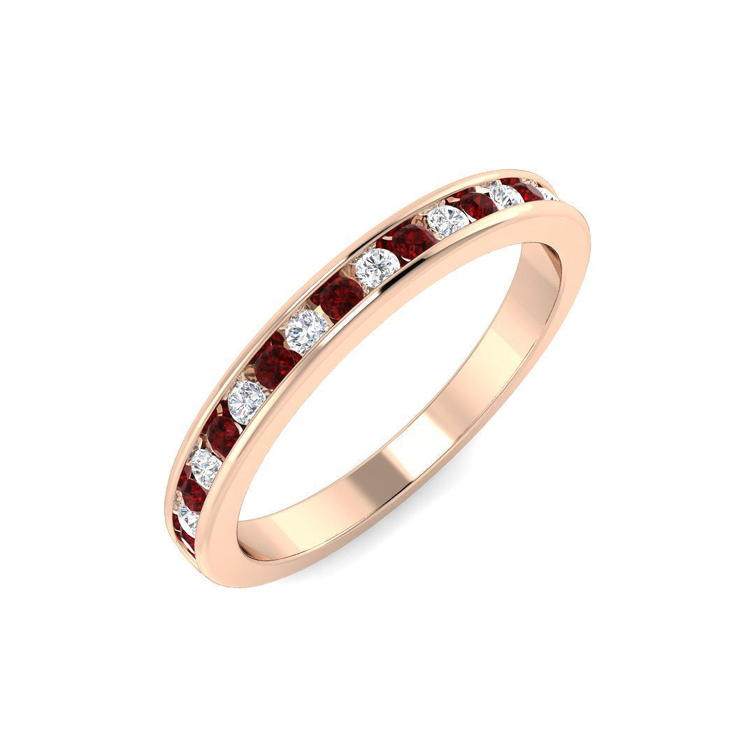 Half Eternity Diamond Ring 0.33ct–0.4ct – SL8514~RY – 18k Rose Gold