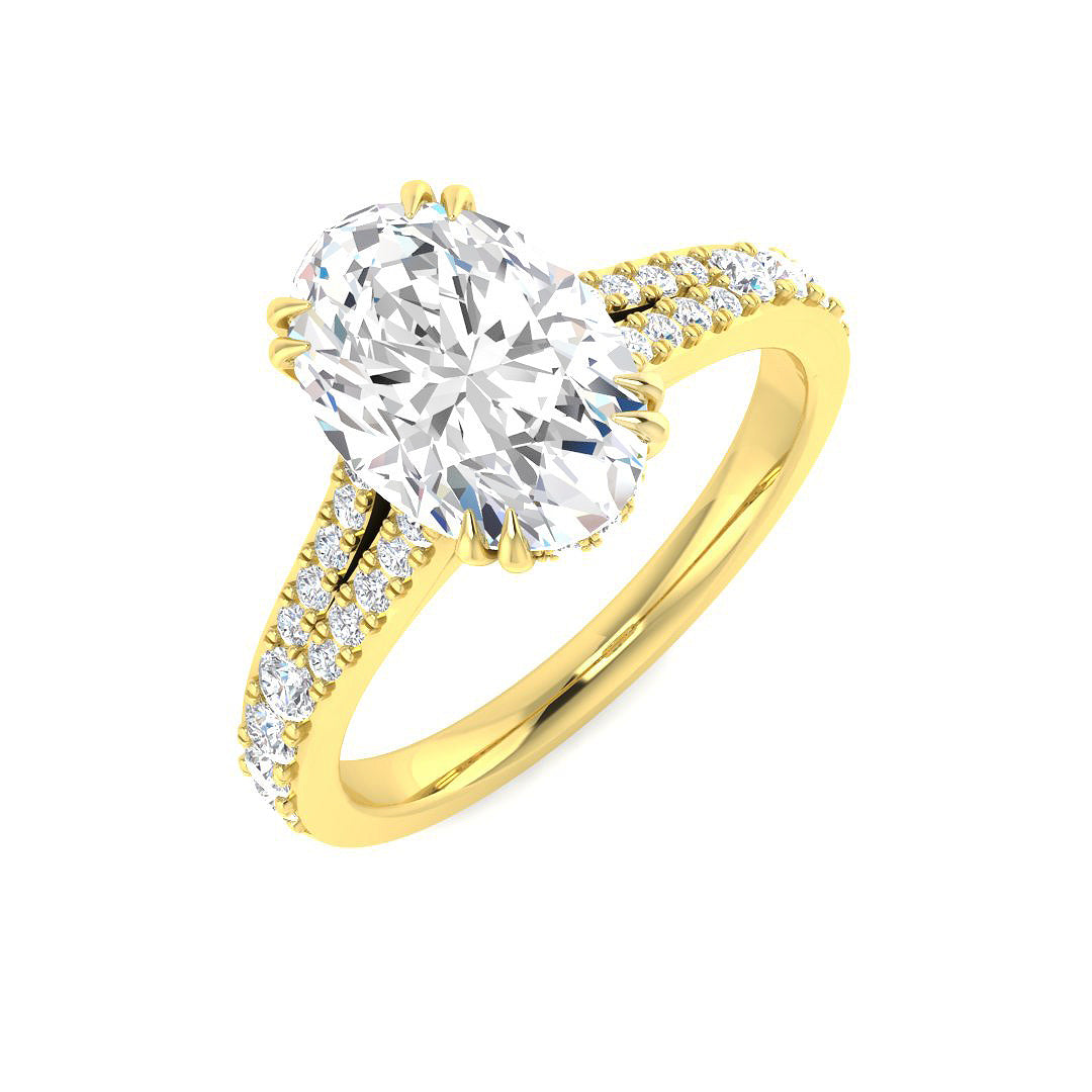 Engagement Lab-Grown Diamond Ring 1.34ct–2.41ct – SR5115 – 18k Yellow Gold