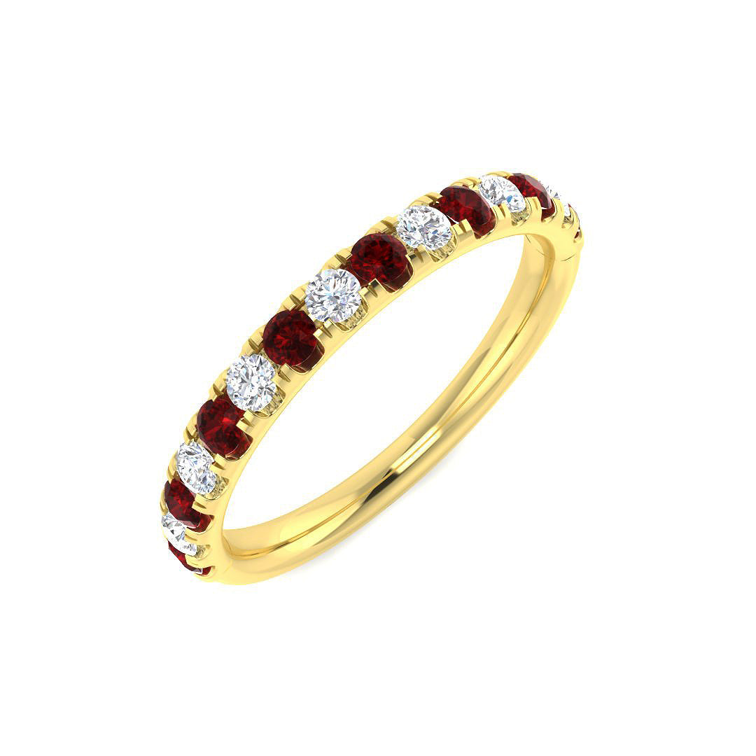 Half Eternity Diamond Ring 0.5ct–0.6ct – SR7945~RY – 18k Yellow Gold